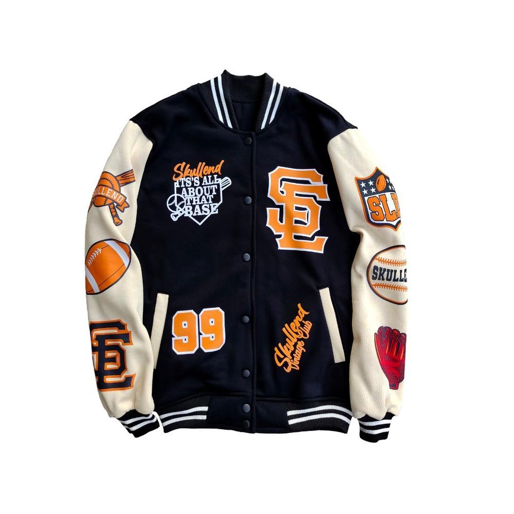 Hemat Skullend Jaket Varsity Baseball Unisex Jacket Vintage Baseball Oversize Jumbo Original Skullen