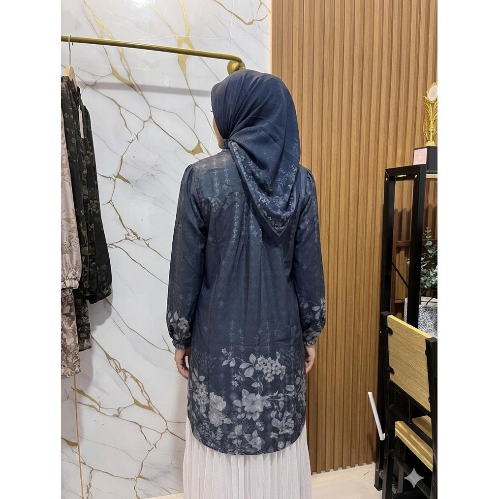 HEMAT ALUNA TUNIK MUSLIM WANITA/ ATASAN TUNIK WANITA LENGAN PANJANG/ BAHAN SNOWY