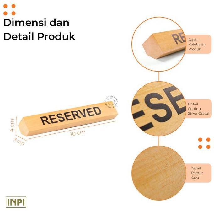 reserved sign - penanda meja reserved - sign kayu - reserved kayu