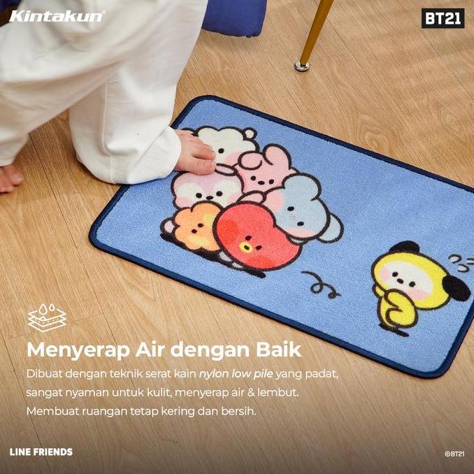 Kintakun Home BT21 minini Keset Serbaguna Anti Slip Doormat Persegi 40x60 cm