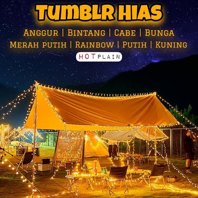 Lampu Tumblr Lampu Hias Idul Fitri Anggur 10 METER / Lampu Tumblr Bola Bintang Warna Rainbow 10 METE