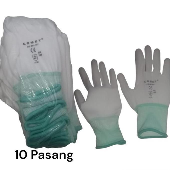 Perpack Isi 10pasang Sarung Tangan Kerja Comet Palmfit Putih CG805WT