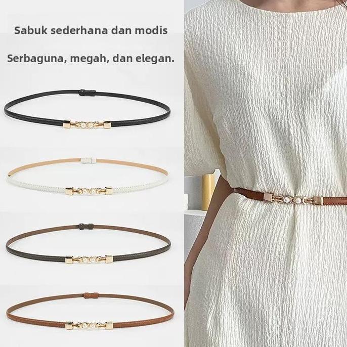 Promo Ikat Pinggang Wanita Kulit Pu Gesper Kecil Ring Belt Casual Baju Dan Celana Fashion Trendy Sab