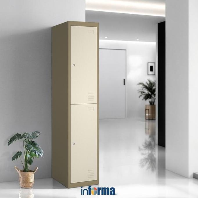 Informa Kiev Loker Besi 2 Pintu - Cokelat Penyimpanan Barang Lemari Arsip Rak Penyimpanan Tempat Lem