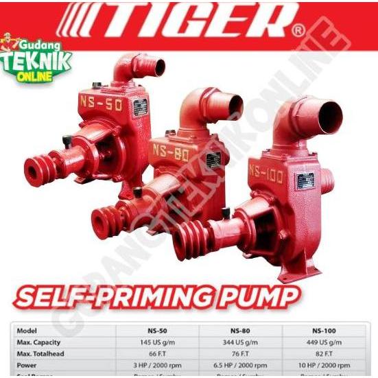 Pompa Air Irigrasi 2" 3" NS50 NS80 TIGER / Waterpump Water Pump 2 3 Inch Hisap Sedot Water Pump Wate