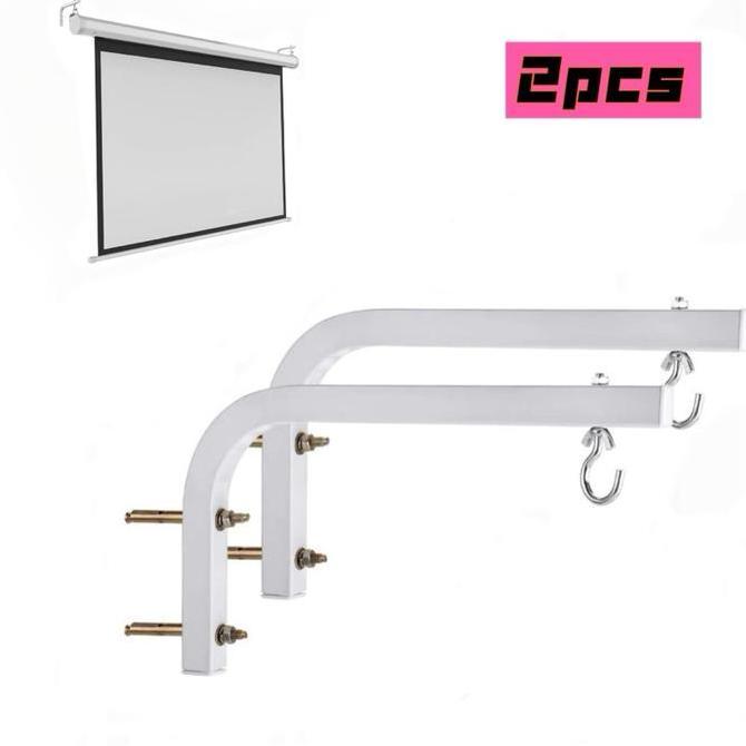 DZAPIRA 2pcs Braket Layar Proyektor / Dudukan Proyektor Gantung / Breket Proyektor Gantung