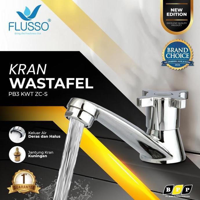 KRAN Wastafel Cuci Tangan Krom Series FLUSSO Jantung Kuningan Bergaransi Resmi | Kran Air Wastafel |
