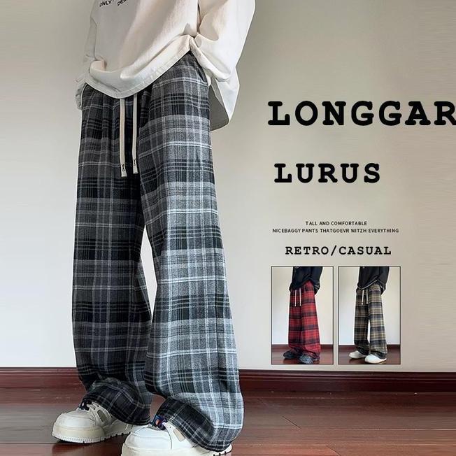 Celana Tartan Jumbo Celana Tartan Pria Kotak Retro Gombrang