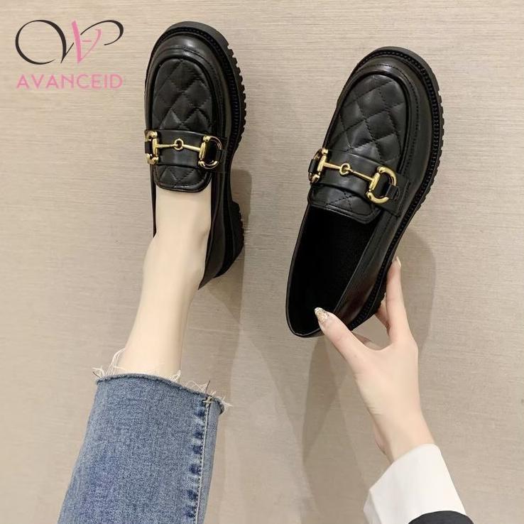 EXCLUSIVE AVANCEID 1909 LOAFERS SEPATU SNEAKERS WANITA KERJA DOCMART HITAM