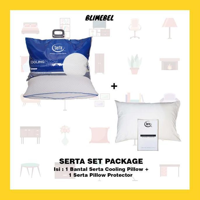 TERLARIS PAKET BANTAL SERTA COOLING PILLOW + SERTA PILLOW PROTECTOR