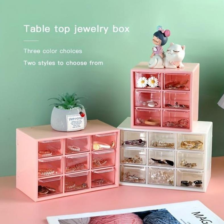 PREMIUM KOTAK SERBA GUNA 9 SEKAT / RAK MINI 9 SEKAT / KOTAK PENYIMPANAN / KOTAK LACI PERHIASAN MINI 