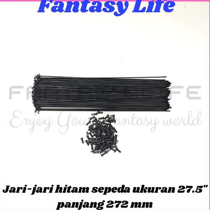Fantasy Jari jari sepeda 27.5 warna HITAM spoke harga untuk @36 PCS panjang 272 mm sepeda MTB