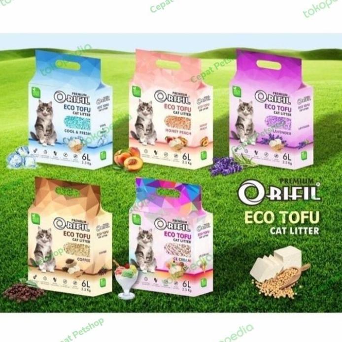 Ready pasir orifil ECO tofu cat litter 6liter alvarain wangi