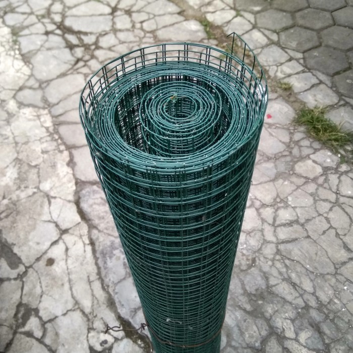 Kawat Loket Pvc Ram Ayakan 1/2 Inch 10M Kandang Tambak Kawat Ram Loket Pvc Hijau Ayakan Kandang 1/2"