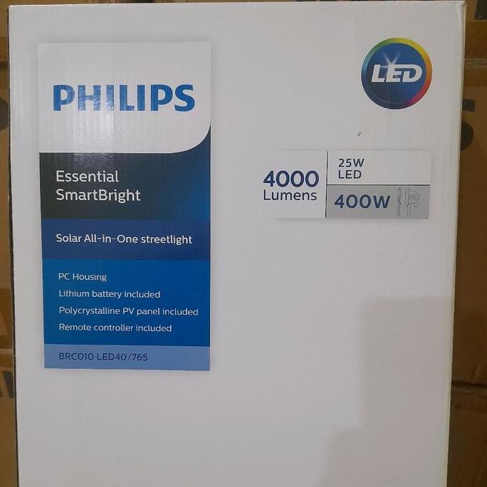 Lampu Jalan PJU Solar Cell Philips BRC010 LED40 25 Watt Solar Street Light Tenaga Surya