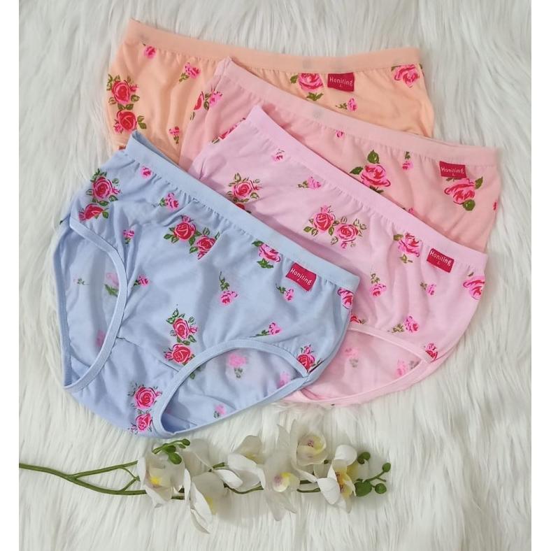 paket hemat honiting | celana dalam wanita dewasa / cd wanita dewasa / l-xxl / motif / bunga  / 054 