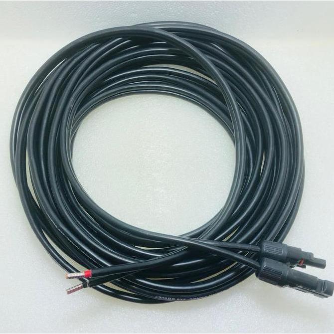 Twin Kabel 2x6mm2 / 1x6mm Sepasang Solar Panel 5 Meter + MC4 Conn + Ferrule (Hitam)