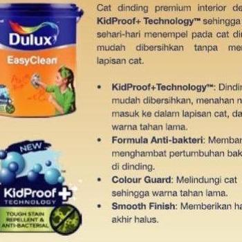 Dulux Easy Clean 2.5Ltr Cat Tembok Interior Cat Tembok Anti Noda Cat Tembok Easy Wash