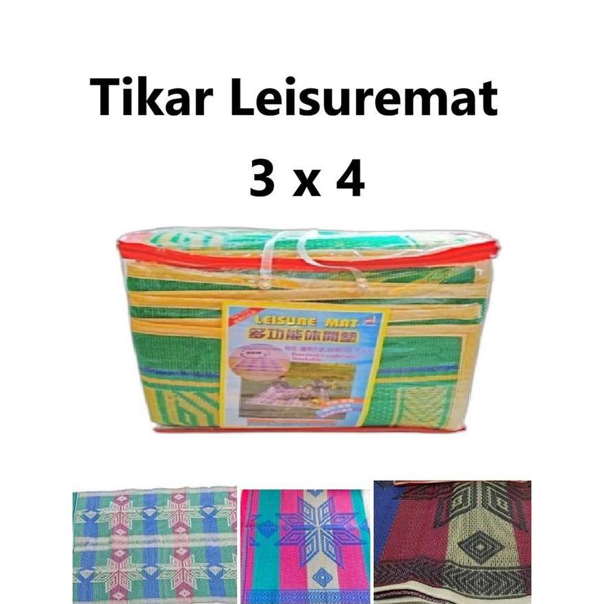 Tikar Piknik Lipat 3x4 / Tikar Leisure Mat 3x4 / Tiker Karpet lisermat Tikar Anyaman Lipat plastik