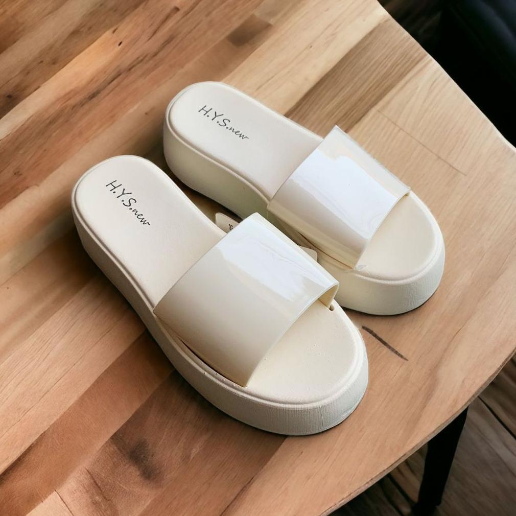 Grade Ori Sandal Jelly Wanita Terbaru/Sendal Wedges Selop Jelly Hys 1758/Sendal Karet Kekinian