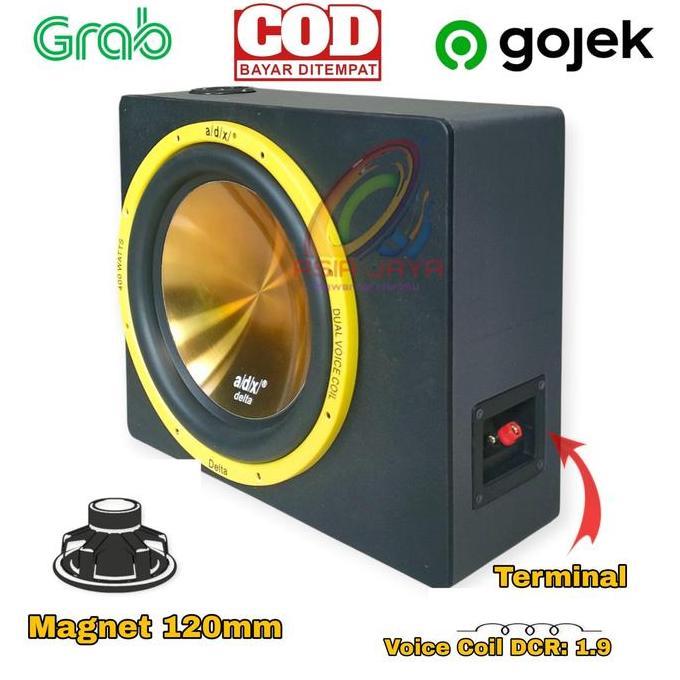 Paket Combo Subwoofer Kolong Pasif Speaker Adx Delta 12 Inch Yellow