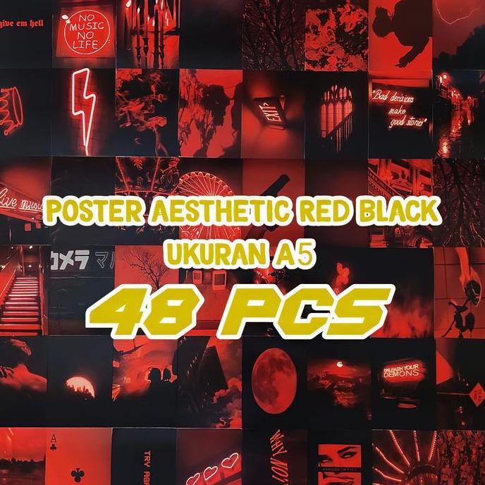 TERLARIS POSTER AESTHETIC DINDING / POSTER AESTHETIC RED / POSTER AESTHETIC