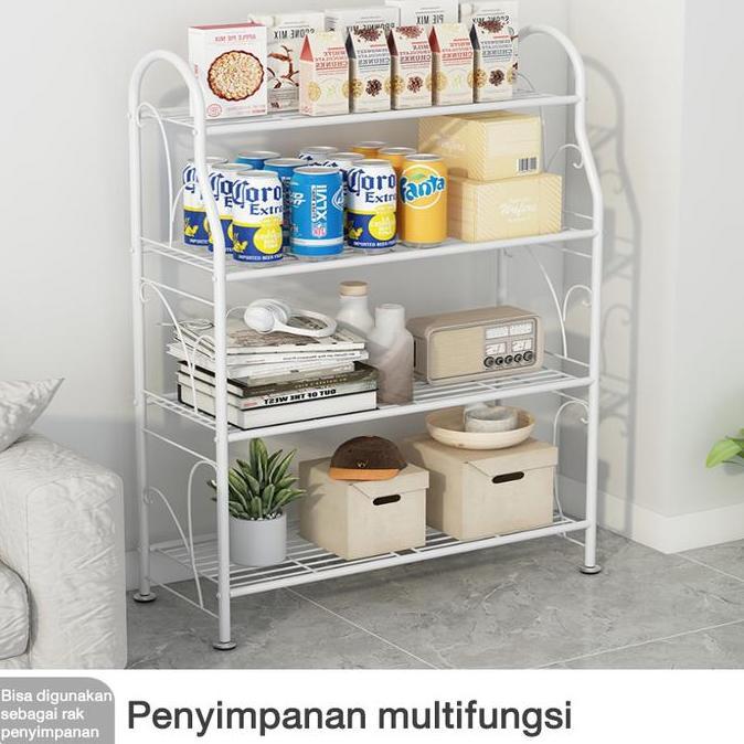 VATGUVOH Rak tempat bunga/rak penyimpanan, rak bunga balkon, rak pot besi tempa sederhana bertingkat