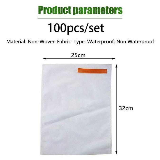 SOJEHBOW 100Pcs/Set Fruit Cover Pembungkus Buah 25X32 Fruit Cover Easy Grow Pelindung Buah - Brongso