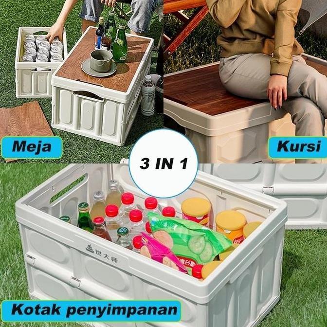 VATGUVOH Kotak Penyimpanan Papan Kayu Lipat/ Kotak Penyimpanan Penutup Kayu Multi-Fungsi Dengan Pega