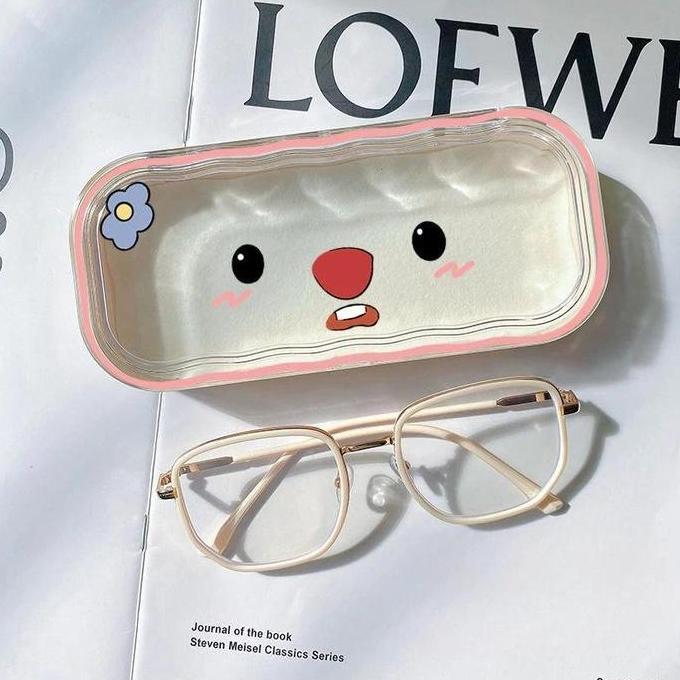 Promo Kotak Kacamata / Box Tempat Kacamata Pattern Lucu / Box Kacamata / Kotak Kacamata Aesthetic / 