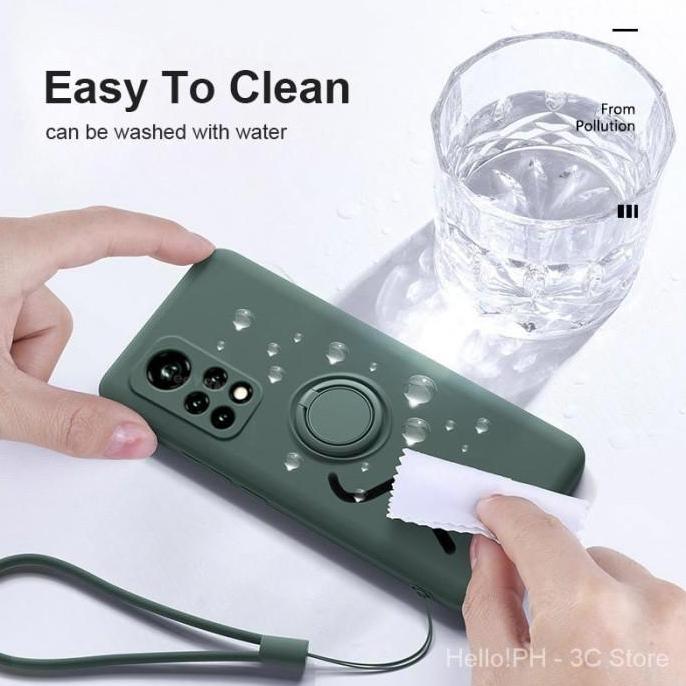 Ready untuk Oppo Reno 6 4G 5G Case Candy Ring Stand Bracket Holder Silikon Liquid