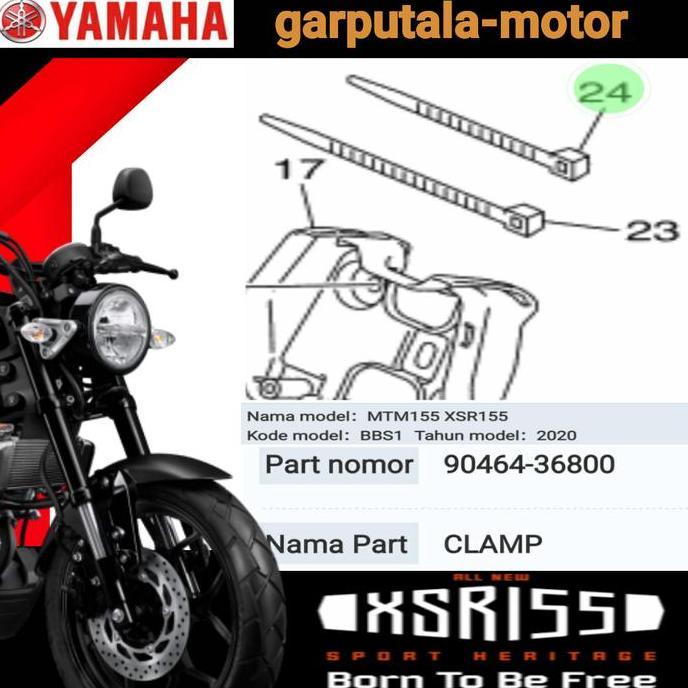 CLAMP 90464-36800 YAMAHA XSR155 BBS1 KLEM PLASTIC PENGIKAT ORIGINAL YAMAHA GENUINE PARTS ASLI