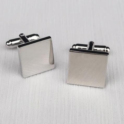 Cufflink Kotak Pria Mewah Silver Stainless Steel | Thobe Kabak Square