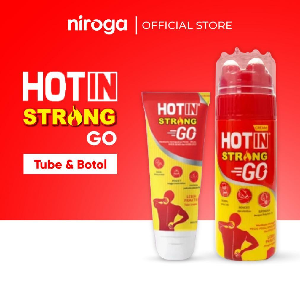 HOT IN GO Cream Krim pereda nyeri dengan aplikator pijat dan roll on terlaris