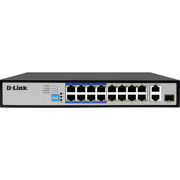 Ready  D-LINK DES-F1018P-E 16-Port PoE switch 16 port