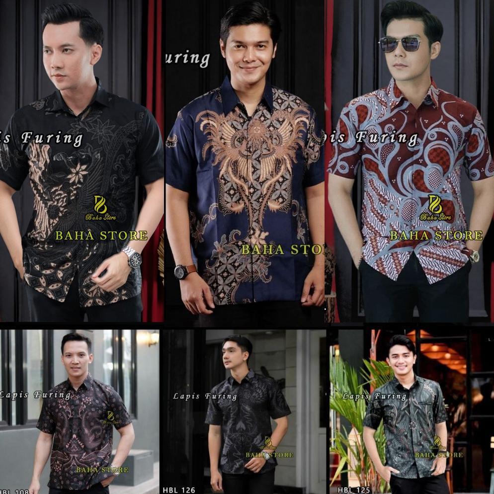 PREMIUM Baha Store Kemeja Batik Pendek Pria Lapis Furing