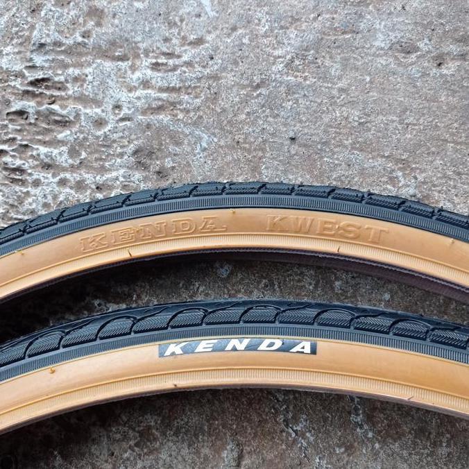 ban luar sepeda gravel 700c 700 x 32 32c 700x32 700x32c kenda kwest hitam gum tan wall k193