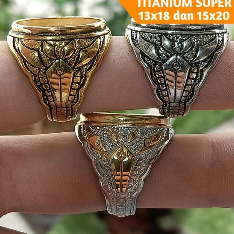 NEW Ring Titanium Super Ukir 20x15 Dan 18x13 Antikarat [terbaik][terlaris]