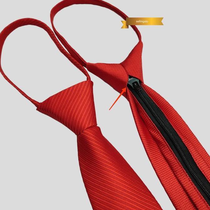 New  Dasi instan siap pakai dasi merah maroon dasi maroon pria