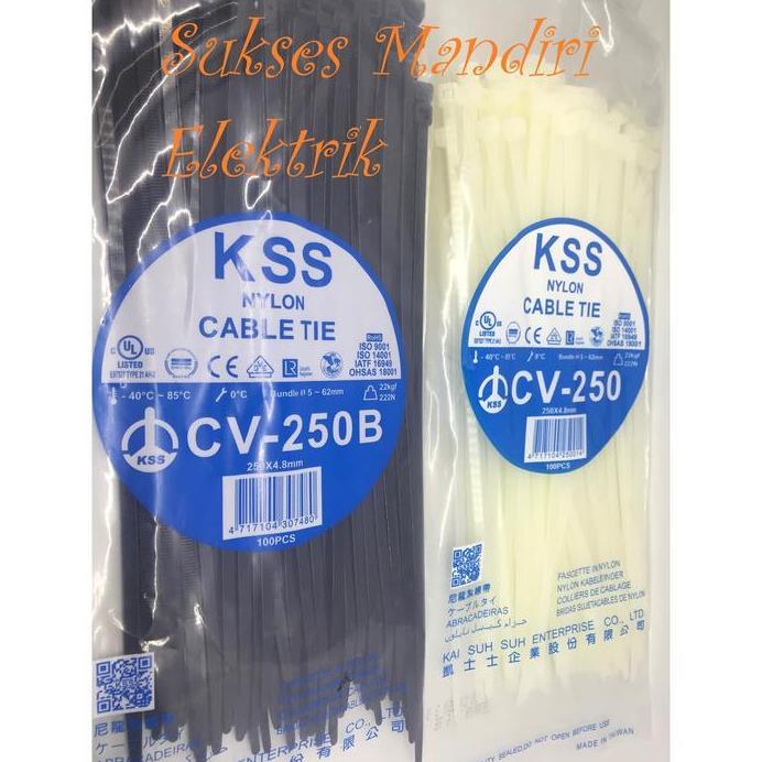 cable ties KSS CV250 x 4.8 /kabel ties KSS CV 250x4.8hitam / putih