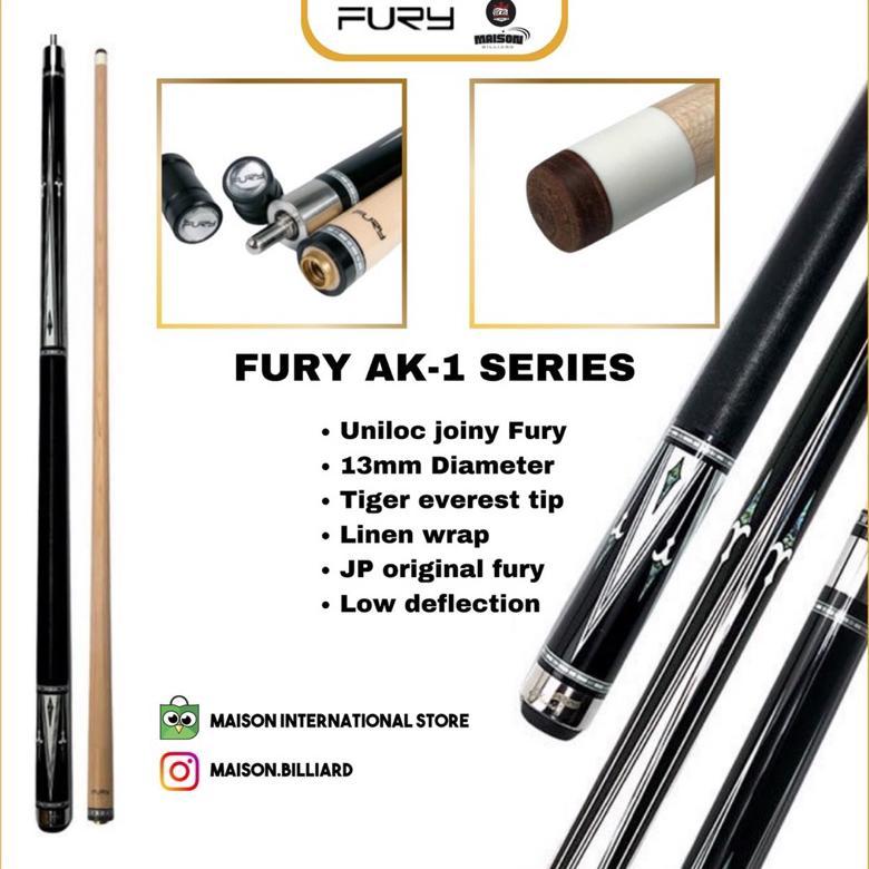 new deals stick billiard fury ak series ak-1 ak-2 cue / stik billiar fury ak original
