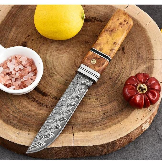 Pisau Damascus Fixed Blade Knife Tanto JT007