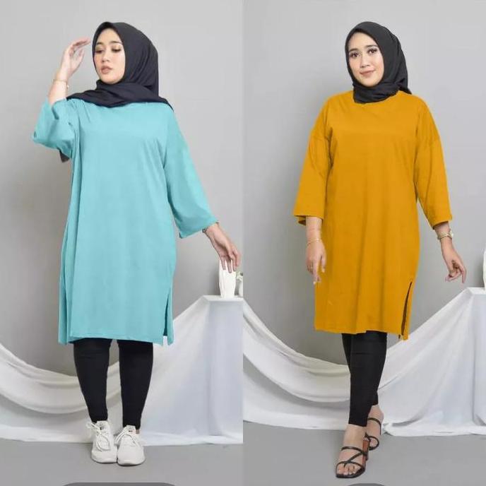 ATASAN TUNIK NEA BASIC BABYTERRY OVERSIZE POLOS JUMBO- KAOS TUNIK JUMBO