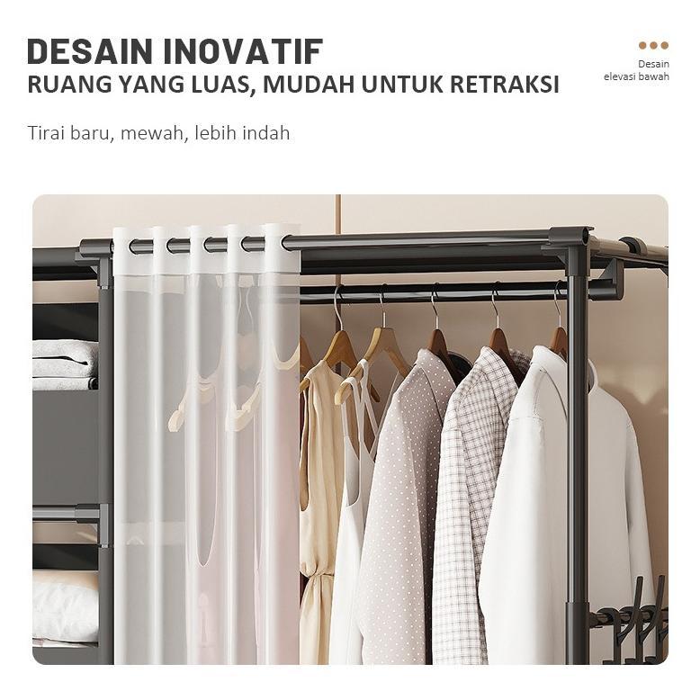Awet Cod Rak Baju Rak Baju Celana Tas Topi Sepatu Sandal Portable Stand Hanger Lemari Pakaian Minima