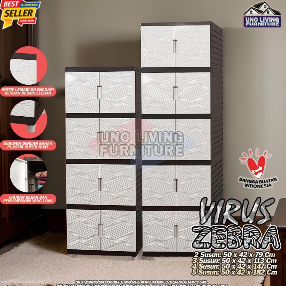 Murah !!! Lemari Pakaian Plastik Kingdom Virus Ungu 4 Susun Lemari Pintu Lemari Plastik Minimalis Le