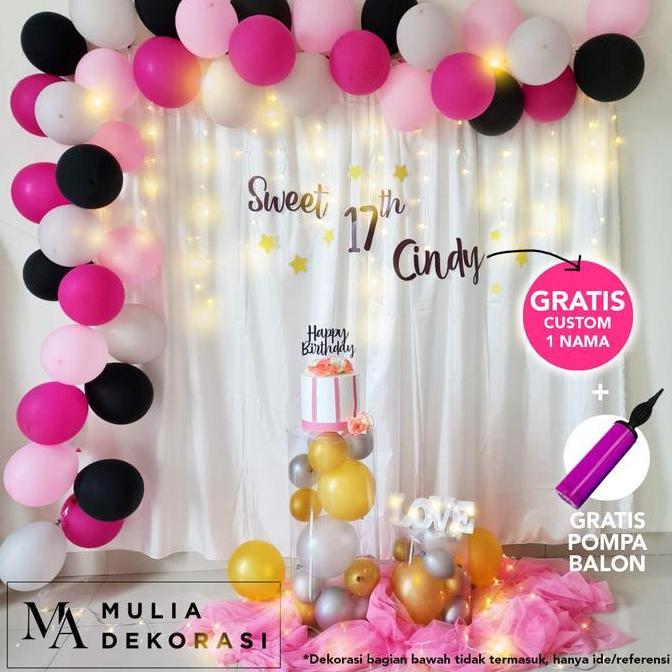 Ready  Dekorasi Sweet Seventeen 17 th Birthday Ultah Paket Lengkap Photobooth