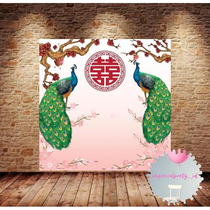 Ready  Custom Backdrop Banner Spanduk Lamaran Sangjit Tunangan Shuangxi 5