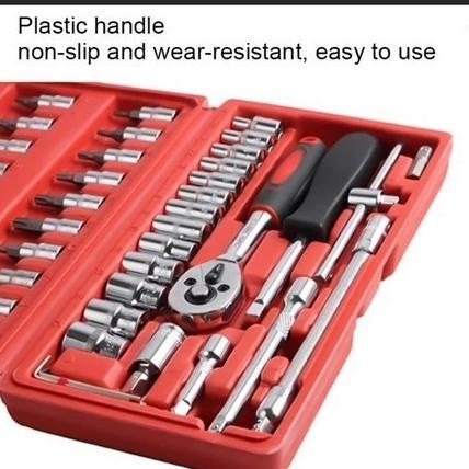 Grade Ori Set Kunci Sok Kunci Shock 46 Pcs Mobil Motor Lengkap Socket Tool Kit Set Pas Ring Motor Mo