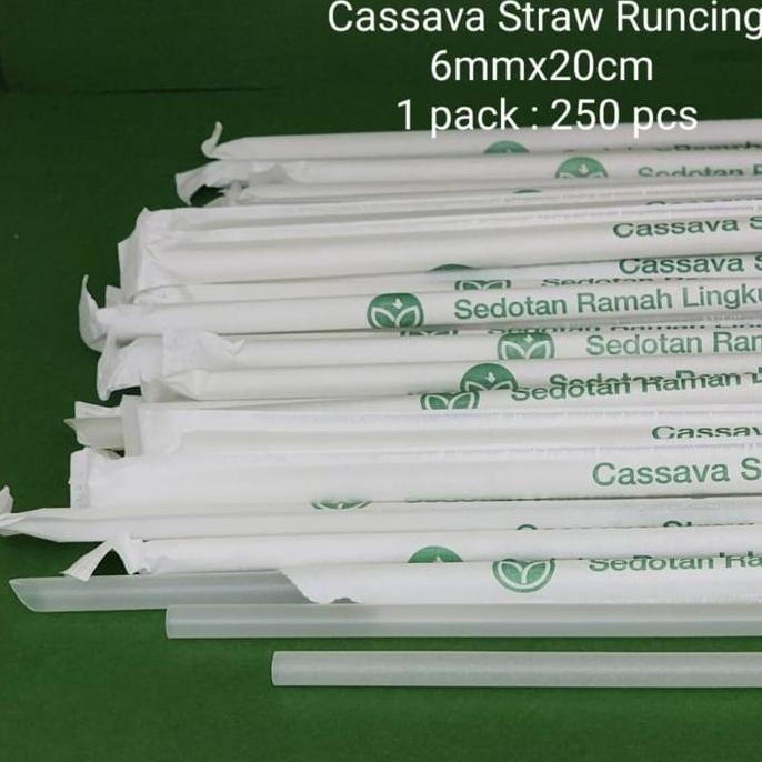 Cucinare- Cassava Straw/Sedotan Cassava Runcing 6Mmx20Cm Wrap Paper(Isi 250Pcs)