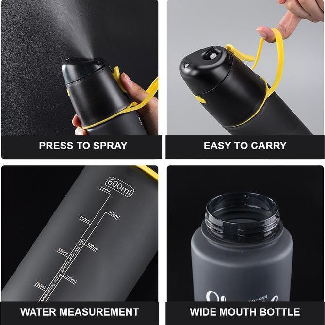 Lansungkirim- Botol Air Minum 600 Ml Spray Upstyle Sport Water Bottle Frosted